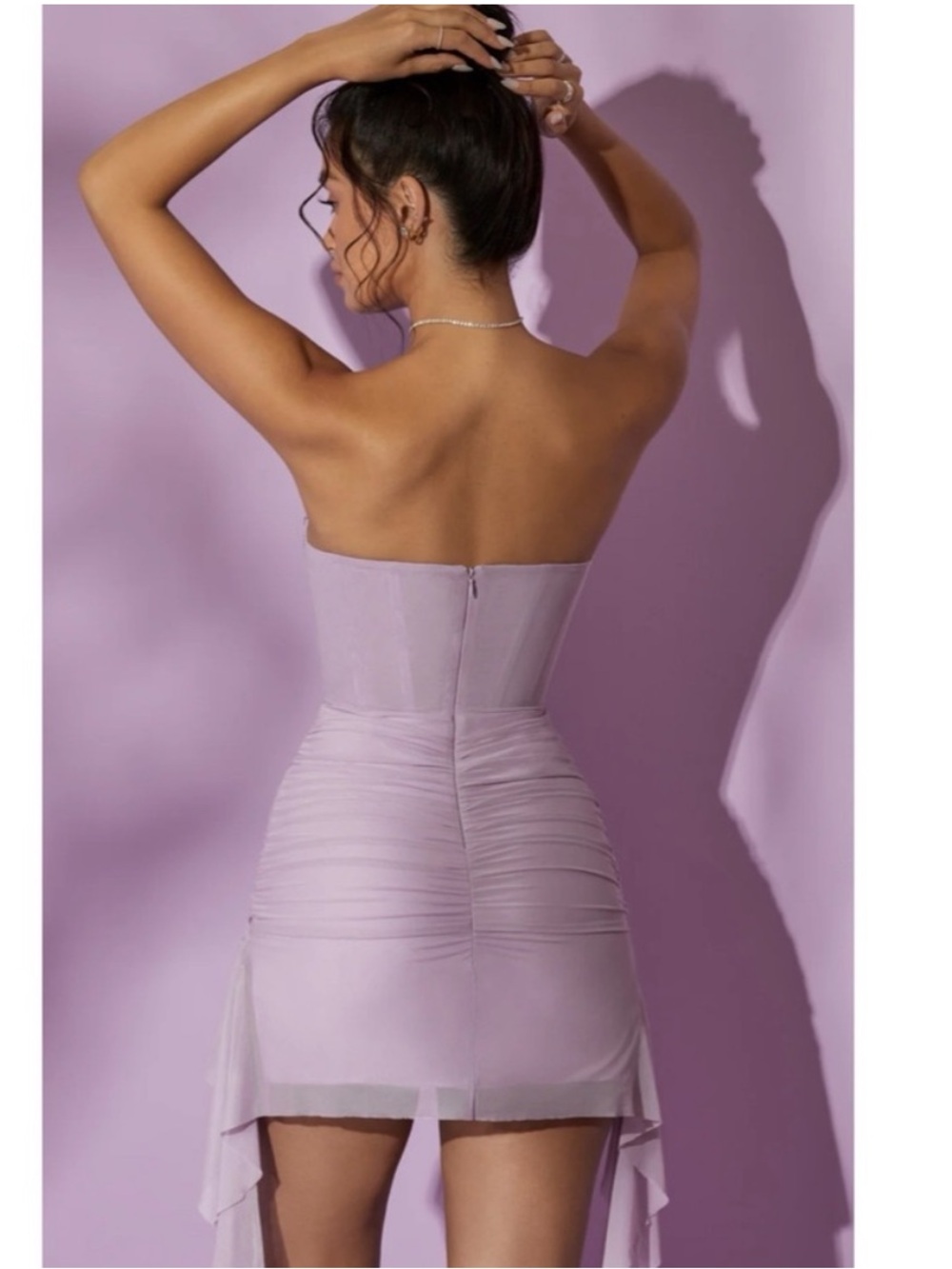 Oh Polly Agate Embellished Corset Mini Dress in Lilac US 6 Whimsigoth Fairycore - Picture 2 of 9